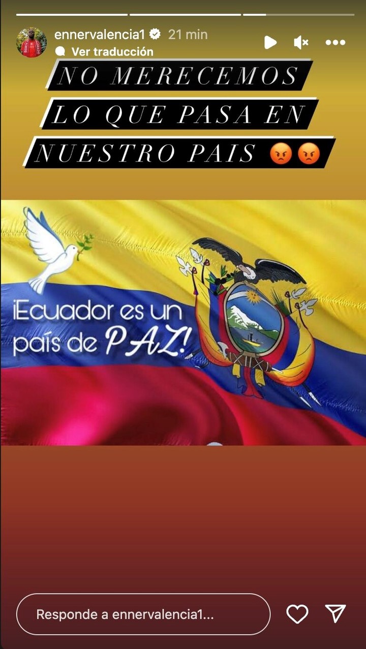 El mensaje de Enner Valencia.