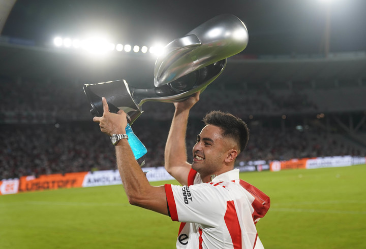 El Pity acompañó al equipo en la final con Estudiantes por la Supercopa y terminó festejando (Marcelo Carroll).