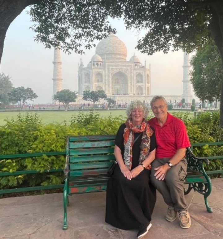 La pareja, en una imagen del 2023 en el Taj Mahal, en la India.