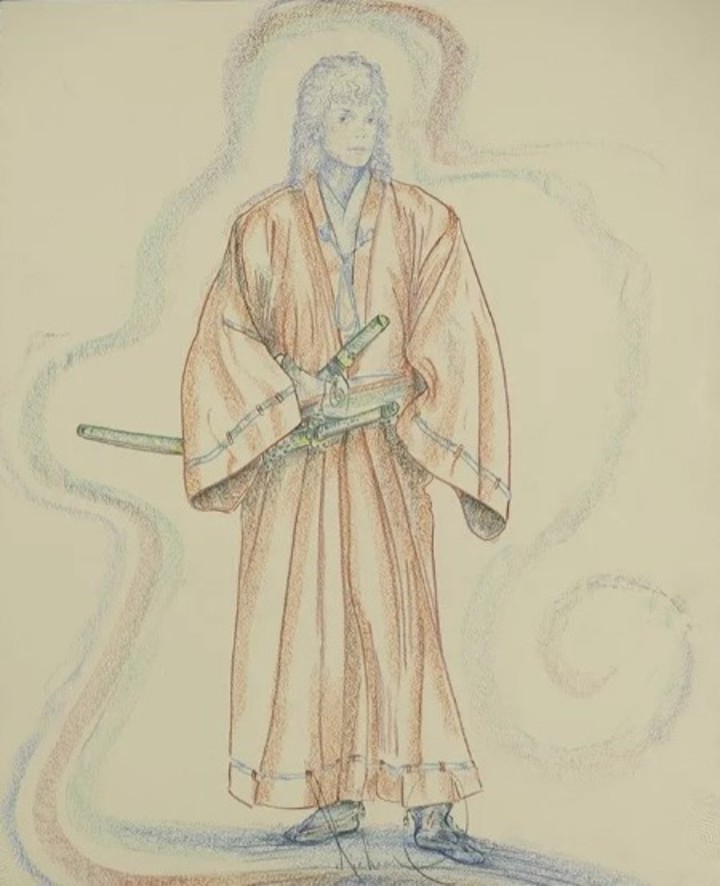 Dibujo de Michael Jackson como Caballero Jedi.