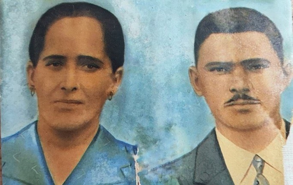 Un retrato de Angelim Dino y Maria de Sousa Almeida de jóvenes. Foto: X (@FAB87F)