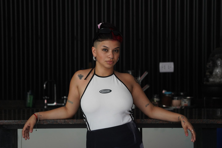 Candu Domínguez hizo una colaboración con el artista urbano Sony. Foto: Guillermo Rodríguez Adami