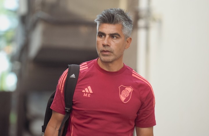 Escudero, el DT de la Reserva que queda a cargo de la Primera. Prensa River.