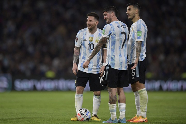 La Selección ante Venezuela en la Bombonera. (AFP)