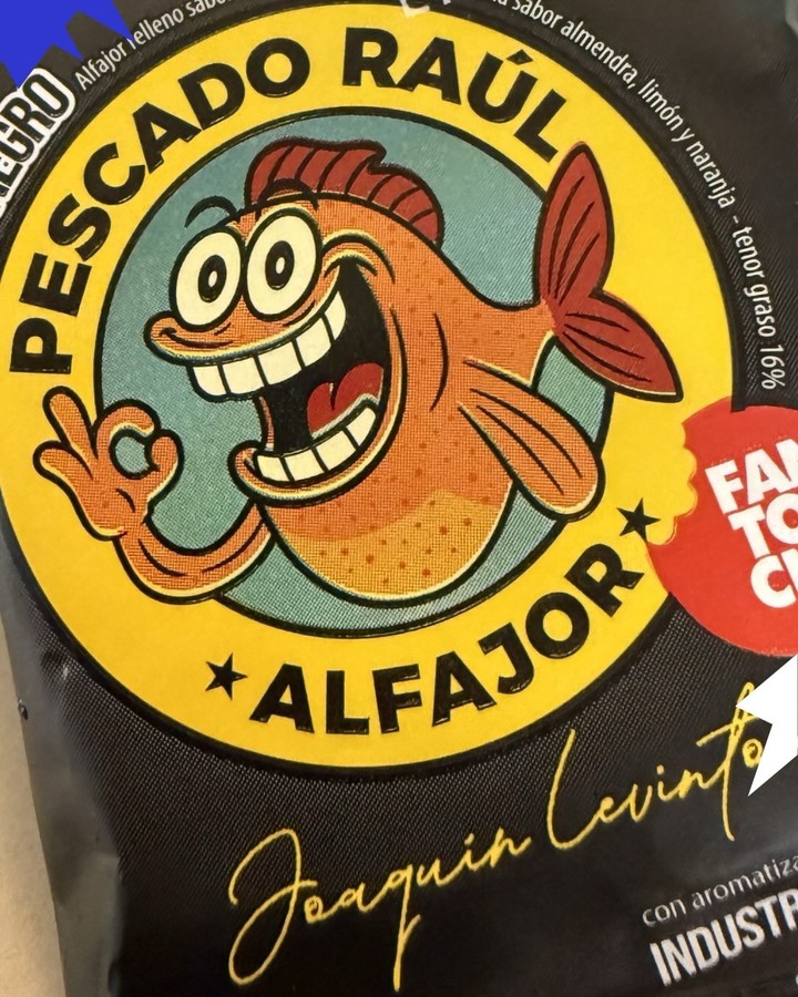 El alfajor de Joaquín Levinton, "Pescado Raúl". Foto: Captura Instagram.