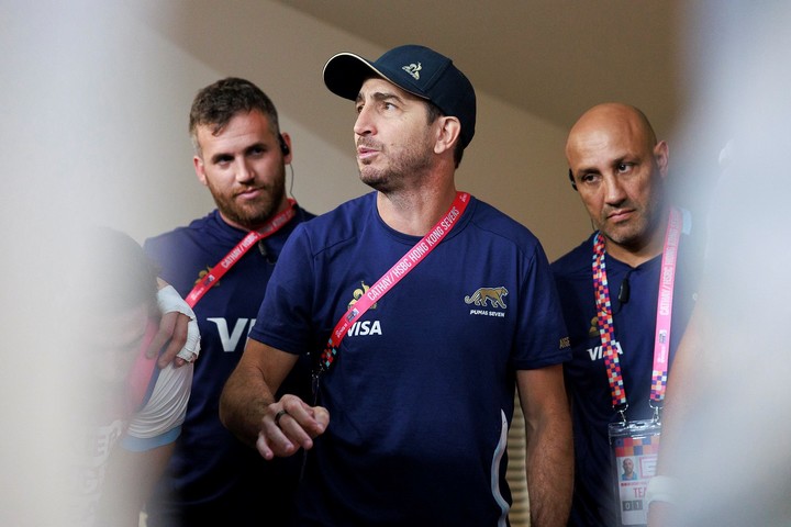 Gómez Cora, técnico de Los Pumas 7's. 