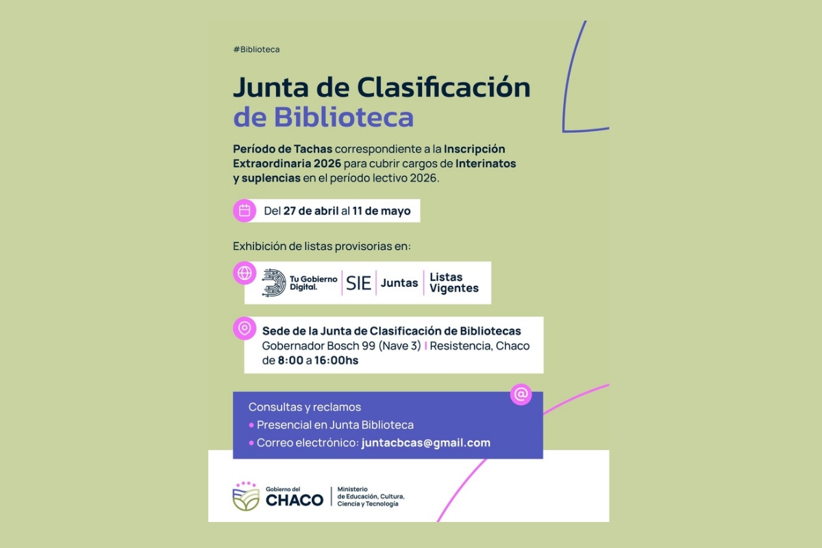ATENCIÓN BIBLIOTECARIOS: ABRE PERÍODO DE TACHAS DE INSCRIPCIÓN EXTRAORDINARIA 2026