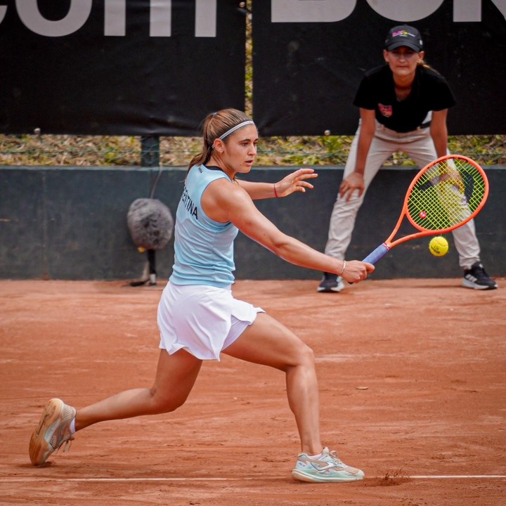 Julia Riera en la reciente serie contra Brasil.