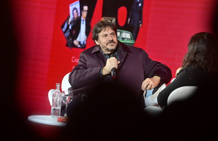 Felipe Pigna en el espacio cultural de Clarín-Ñ este sábado 9 mayo. Foto: Matías Martin Campaya.