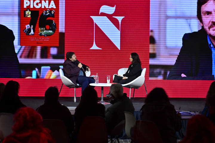 Felipe Pigna en el espacio cultural de Clarín-Ñ este sábado 9 mayo. Foto: Matías Martin Campaya.