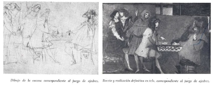 Del boceto a la obra terminada. Soldi también realizó los figurines de los trajes que se utilizaron para la obra que se interpretó el día de la función. Foto: gentileza Teatro Colón.