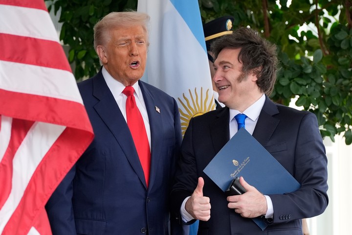 Trump y Milei en la Casa Blanca, en 2025. Foto: AP /Alex Brandon,