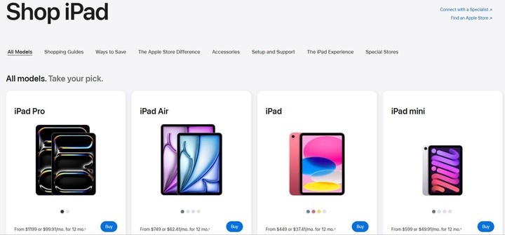 Los aumentos de precios por la crisis de las memorias afectaron, también, a los iPads.