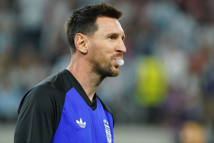 Messi en la previa de Jordania-Argentina (Juano Tesone/Enviado especial).
