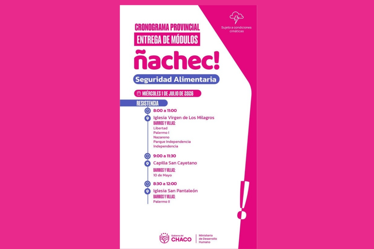 ENTREGA DE MÓDULOS ALIMENTARIOS DEL PROGRAMA ÑACHEC: ESTE MIÉRCOLES CONTINÚA EL OPERATIVO EN DISTINTOS BARRIOS DE RESISTENCIA