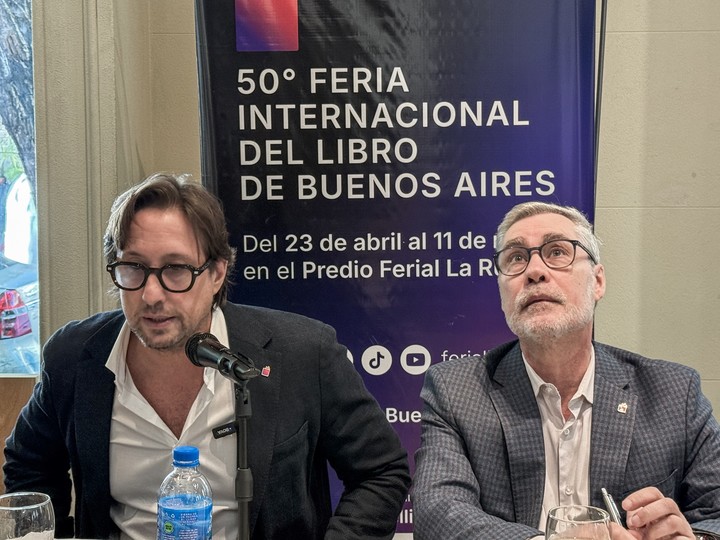 El presidente de la Fundación El Libro, Christian Rainone; y el director de la Feria del Libro, Ezequiel Martínez. Foto: gentileza.