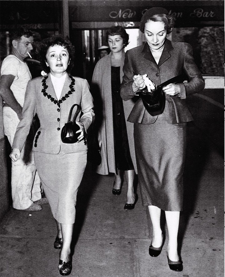 Edith Piaf y Marlene Dietrich, amigas íntimas. Archivo Clarín.