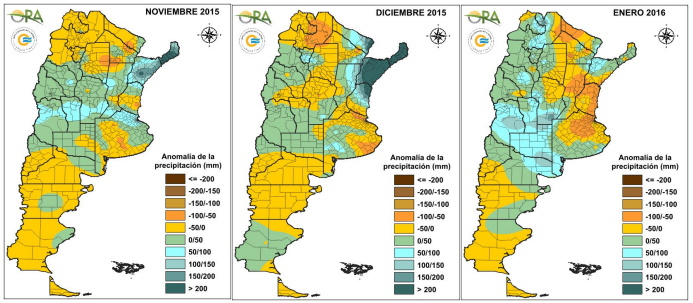 El Niño: el INTA lanzó un nuevo mapa interactivo que predice el impacto agrícola del fenómeno 2 mapas lluvias ora
