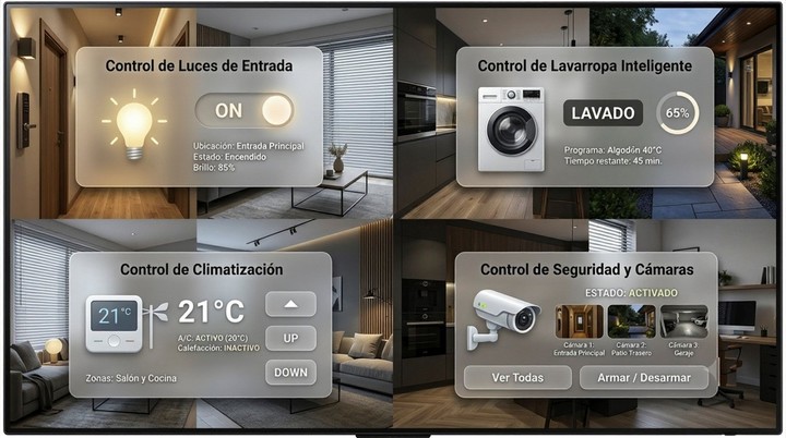 Desde el televisor se pueden controlar todas las cámaras y aparatos inteligentes.