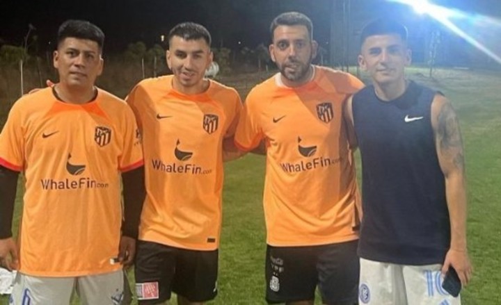 Correa y Almada entrenándose juntos en Cañuelas.