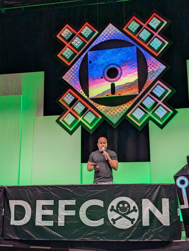 Patrick Wardle, en DEF CON, en agosto de 2026. Foto: Juan Brodersen