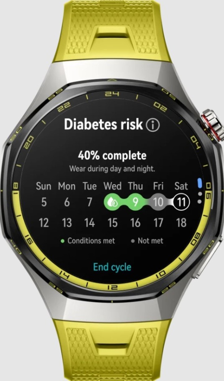 Huawei GT7 Pro tiene funciones para registrar diabetes.