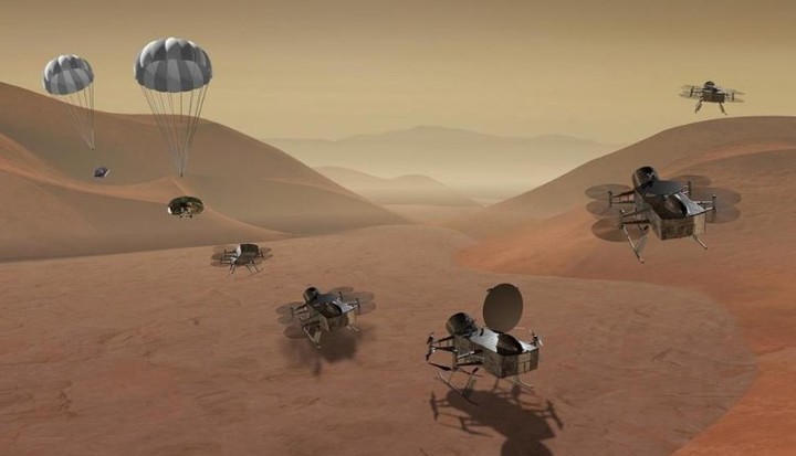 La misión Dragonfly de la NASA a Titán, la luna de Saturno. Foto: NASA / JHU-APL